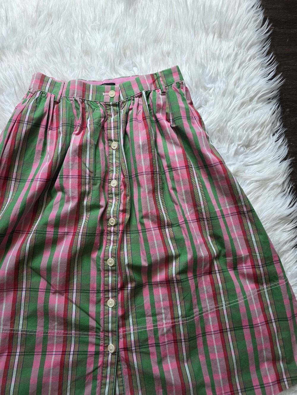 J Crew Button-Up Vintage Plaid Midi Skirt - Picture 4 of 9